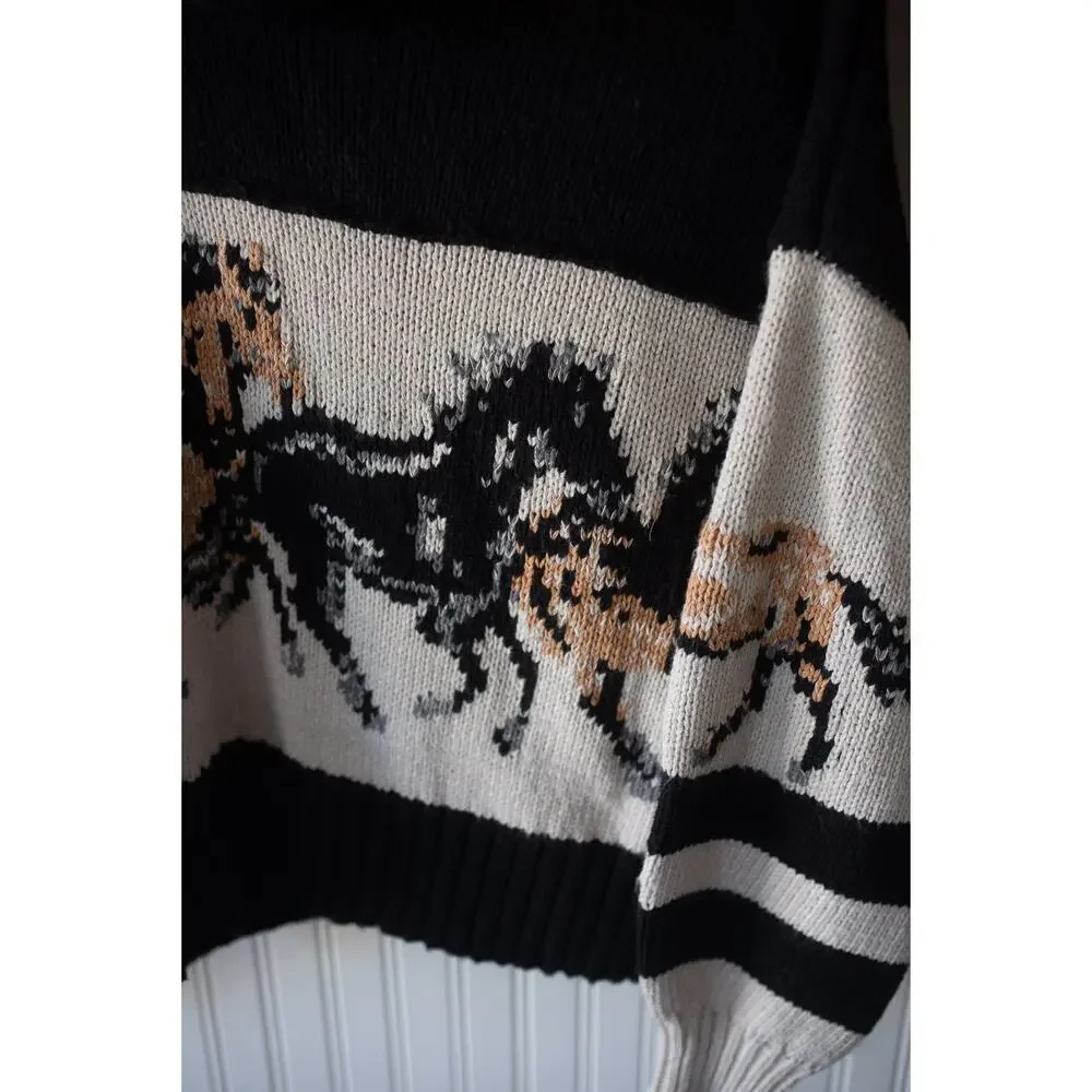 Anthropologie Pilcro Horse Graphic Cardigan Sweater Medium - Picture 6 of 6
